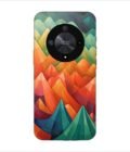 Printed Back Covers Honor X9b 5G close up painting mountain range with sky background