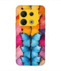 Infinix Gt 10 Pro 5G closeup colorful butterfly collection display Custom Printed Back Cover Design