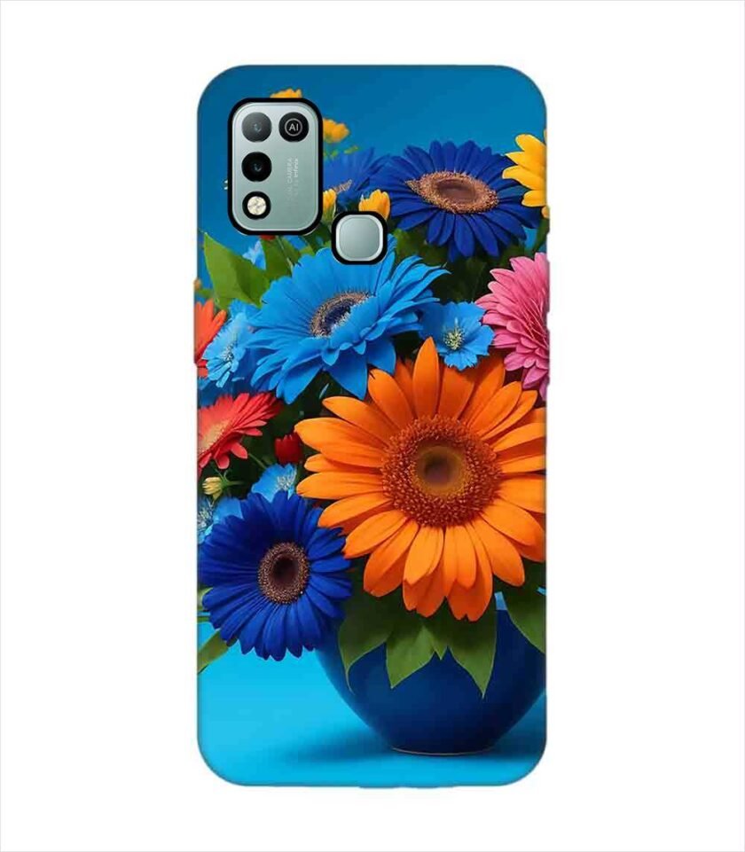 Infinix Hot 10 Play bouquet flowers vase Custom Printed Back Cover Design