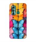 Infinix Hot 11 (2021) closeup colorful butterfly collection display Custom Printed Back Cover Design