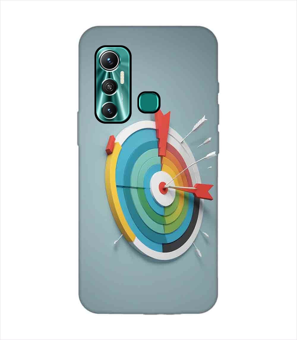 Infinix Hot 11 (2021) colorful clock with colorful arrow pointing right Custom Printed Back Cover Design