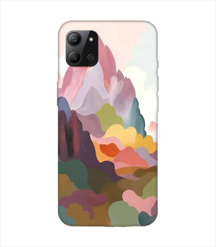 Infinix Hot 11 (2022) earthy colors palette abstract nature painting art Custom Printed Back Cover Design