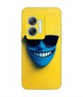 Infinix Hot 30 (5G) blue figure with sunglasses yellow wall with blue face Custom Printed Back Cover Design