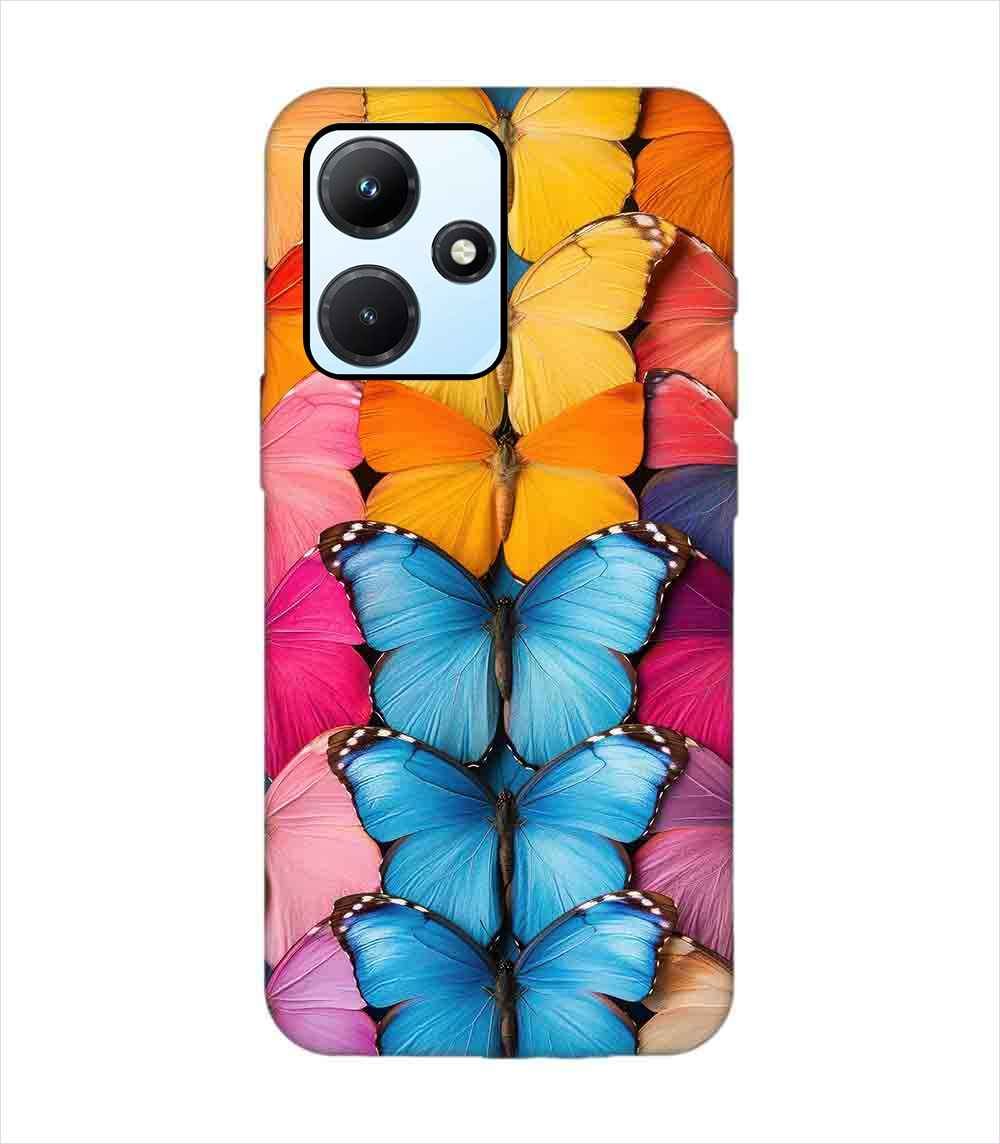 Infinix Hot 30I closeup colorful butterfly collection display Custom Printed Back Cover Design