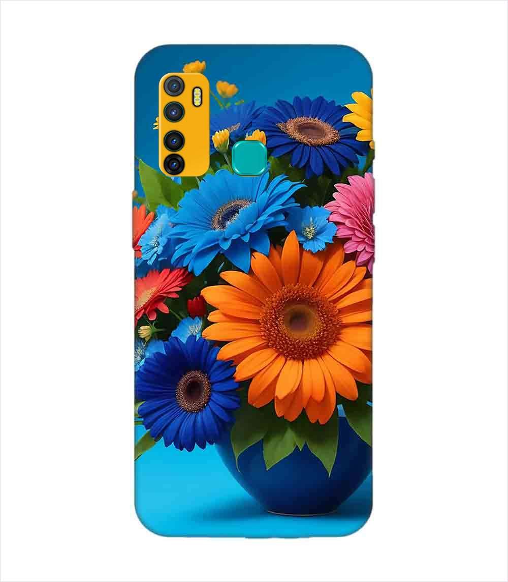 Infinix Hot 9 Pro bouquet flowers vase Custom Printed Back Cover Design