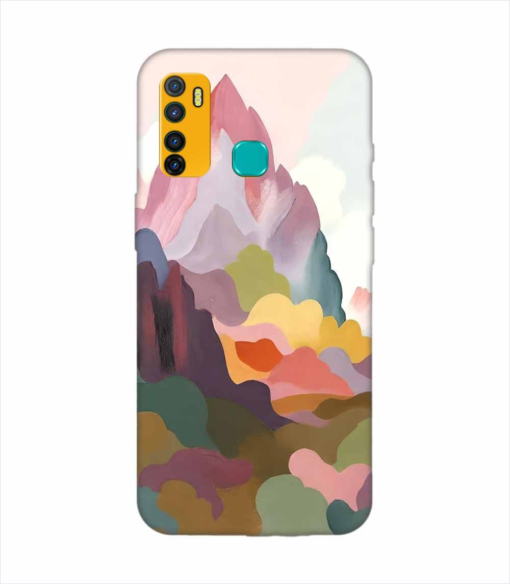 Infinix Hot 9 Pro earthy colors palette abstract nature painting art Custom Printed Back Cover Design