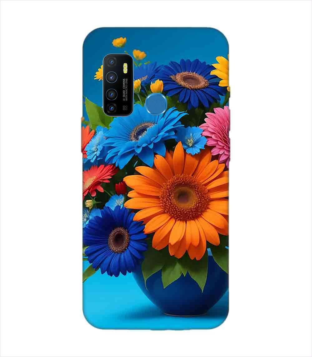 Infinix Hot 9 bouquet flowers vase Custom Printed Back Cover Design
