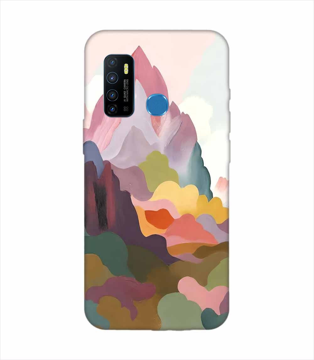 Infinix Hot 9 earthy colors palette abstract nature painting art Custom Printed Back Cover Design