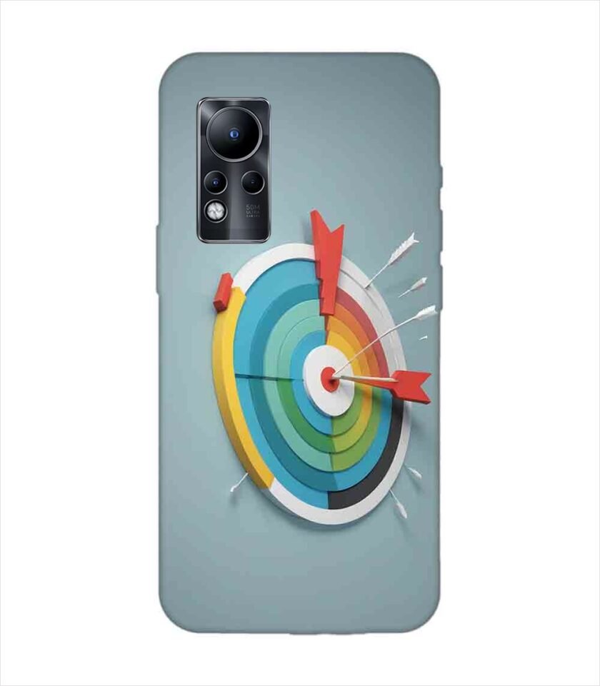 Infinix Note 11 colorful clock with colorful arrow pointing right Custom Printed Back Cover Design