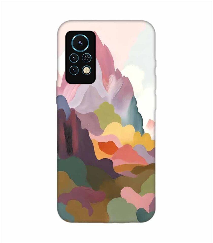Infinix Note 11S earthy colors palette abstract nature painting art Custom Printed Back Cover Design