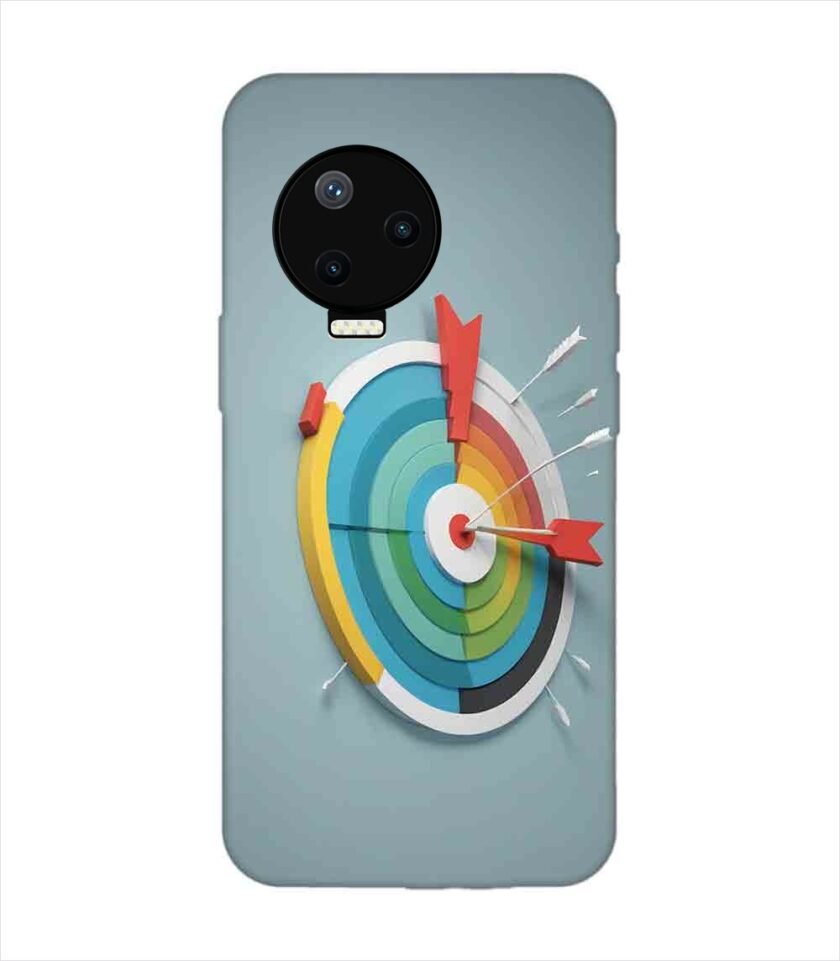 Infinix Note 12 Pro (4G) colorful clock with colorful arrow pointing right Custom Printed Back Cover Design