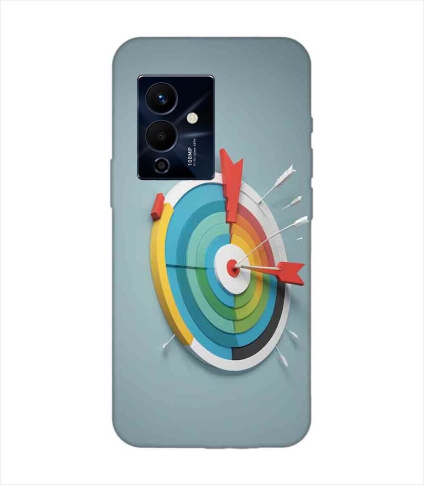 Infinix Note 12 Pro (5G) colorful clock with colorful arrow pointing right Custom Printed Back Cover Design
