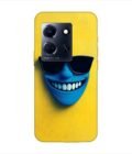 Infinix Note 30 (5G) blue figure with sunglasses yellow wall with blue face Custom Printed Back Cover Design