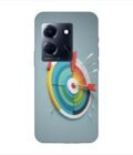 Infinix Note 30 (5G) colorful clock with colorful arrow pointing right Custom Printed Back Cover Design