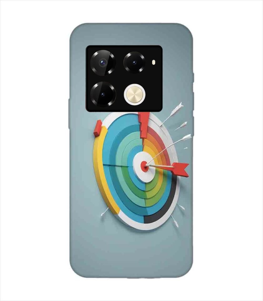 Infinix Note 40 Pro (5G) colorful clock with colorful arrow pointing right Custom Printed Back Cover Design