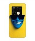 Infinix Note 40 Pro Plus (5G) blue figure with sunglasses yellow wall with blue face Custom Printed Back Cover Design