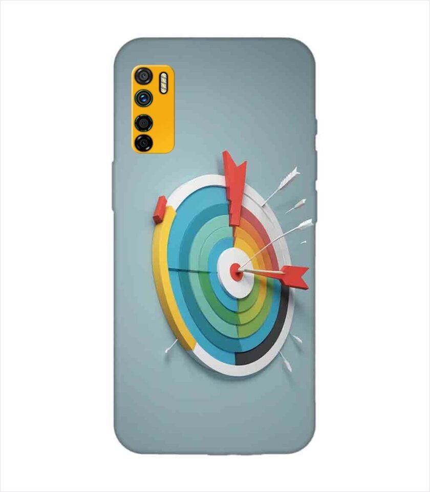 Infinix Note 7 Lite colorful clock with colorful arrow pointing right Custom Printed Back Cover Design