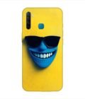 Infinix S5 blue figure with sunglasses yellow wall with blue face Custom Printed Back Cover Design