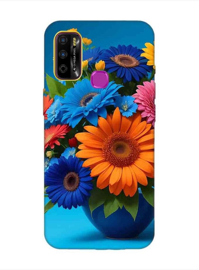 Infinix Smart 4 Plus bouquet flowers vase Custom Printed Back Cover Design