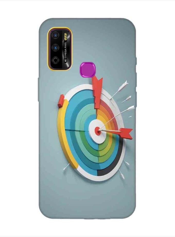Infinix Smart 4 Plus colorful clock with colorful arrow pointing right Custom Printed Back Cover Design
