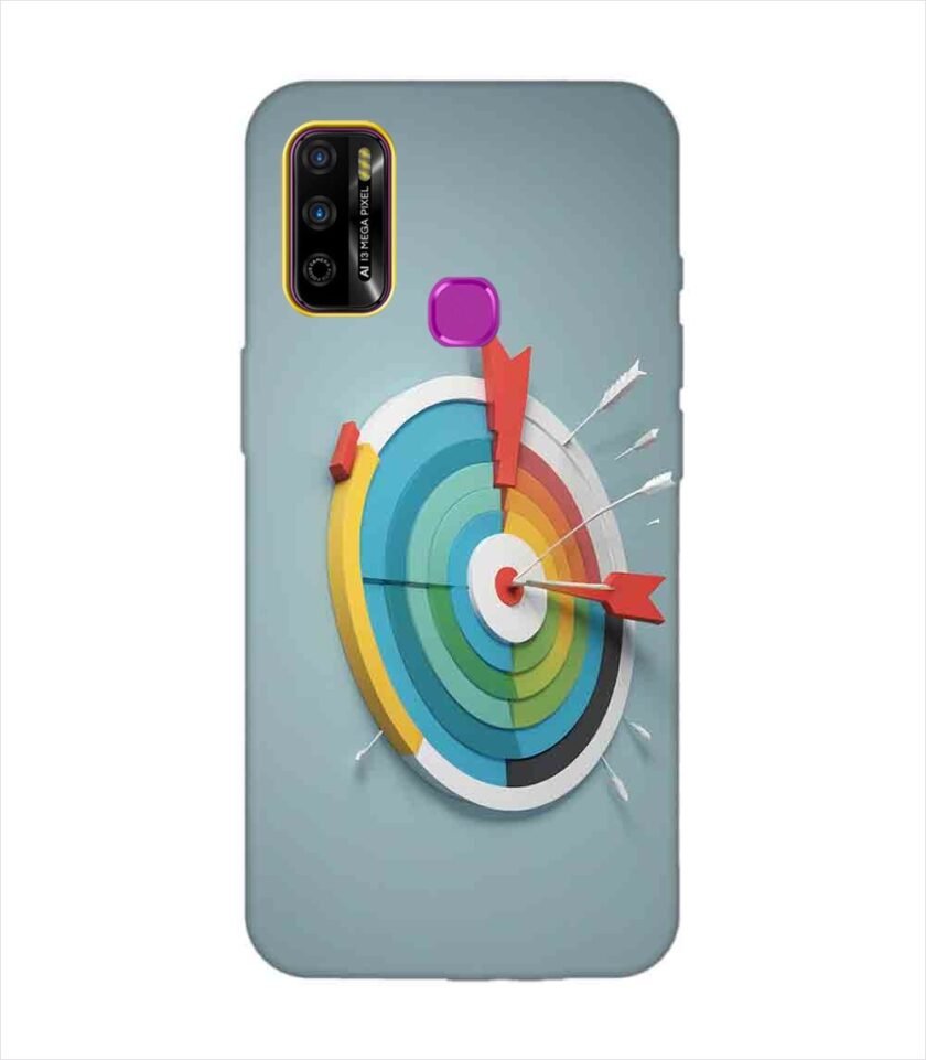 Infinix Smart 4 Plus colorful clock with colorful arrow pointing right Custom Printed Back Cover Design