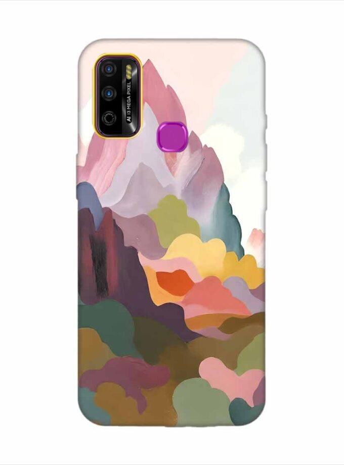 Infinix Smart 4 Plus earthy colors palette abstract nature painting art Custom Printed Back Cover Design