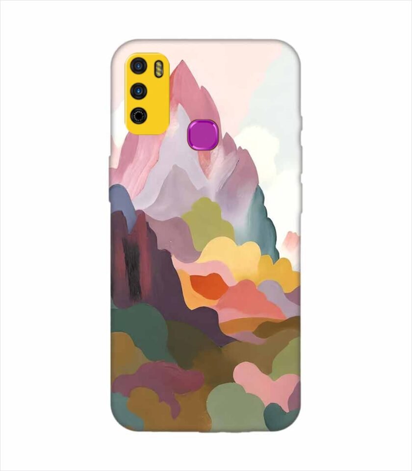 Infinix Smart 4 earthy colors palette abstract nature painting art Custom Printed Back Cover Design