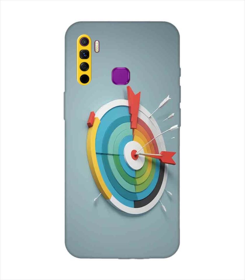 Infinix Smart 5 Lite colorful clock with colorful arrow pointing right Custom Printed Back Cover Design