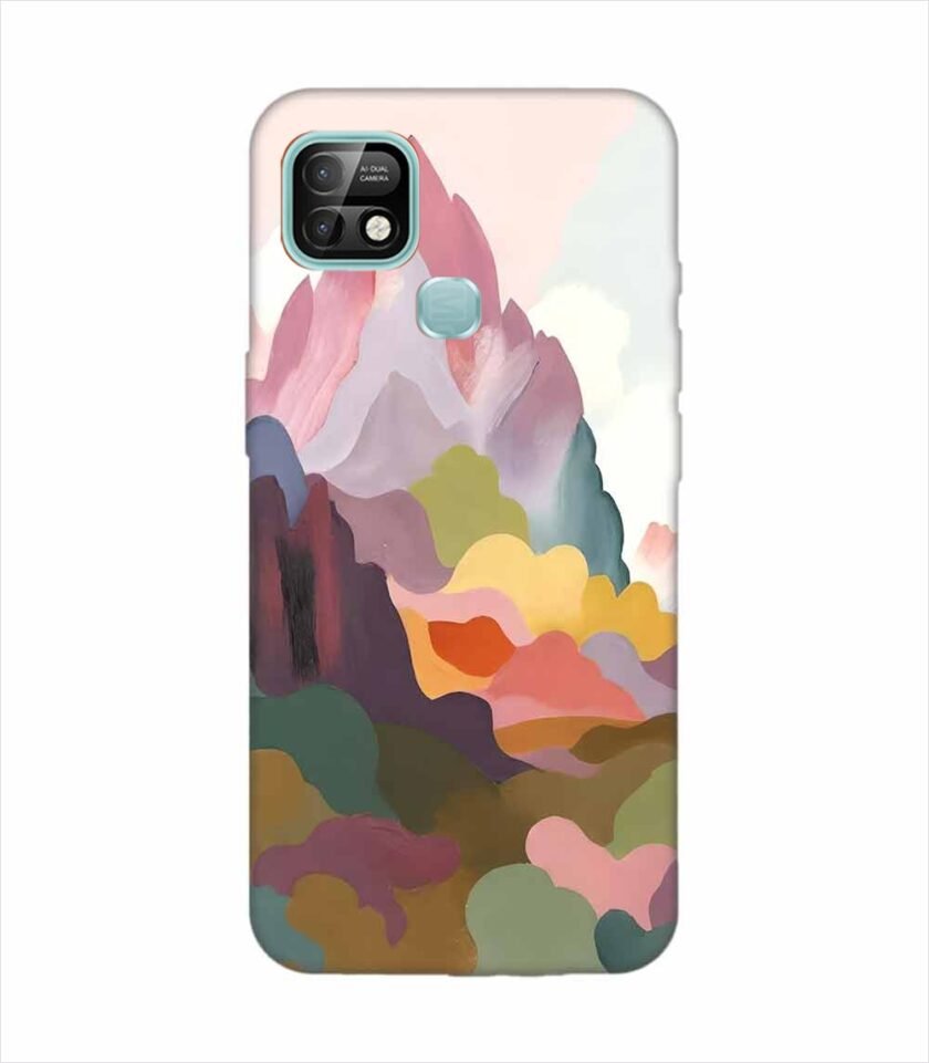 Infinix Smart 5 Pro earthy colors palette abstract nature painting art Custom Printed Back Cover Design