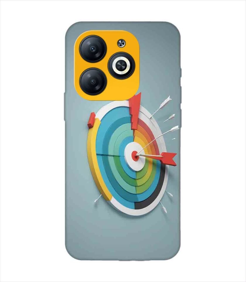 Infinix Smart 8 Hd colorful clock with colorful arrow pointing right Custom Printed Back Cover Design