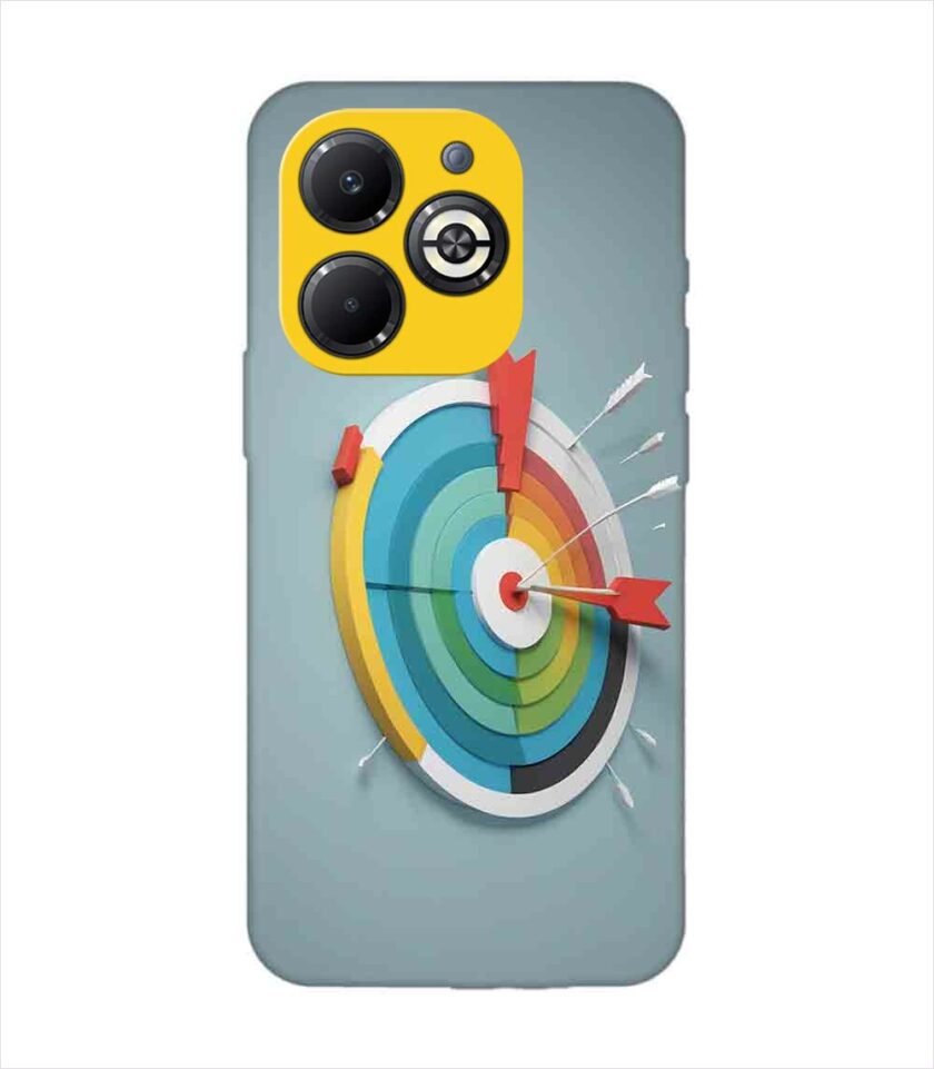 Infinix Smart 8 Plus colorful clock with colorful arrow pointing right Custom Printed Back Cover Design