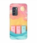 Infinix Zero (5G) (2023) dreamy paper cut out landscape with three colorful mailboxes whimsical sky pastel hues Custom Printed Back Cover Design