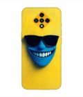 Infinix Zero 8I blue figure with sunglasses yellow wall with blue face Custom Printed Back Cover Design