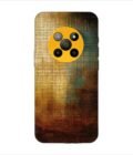 Printed Back Covers Lava Agni 2 5G close up painting golden blue background