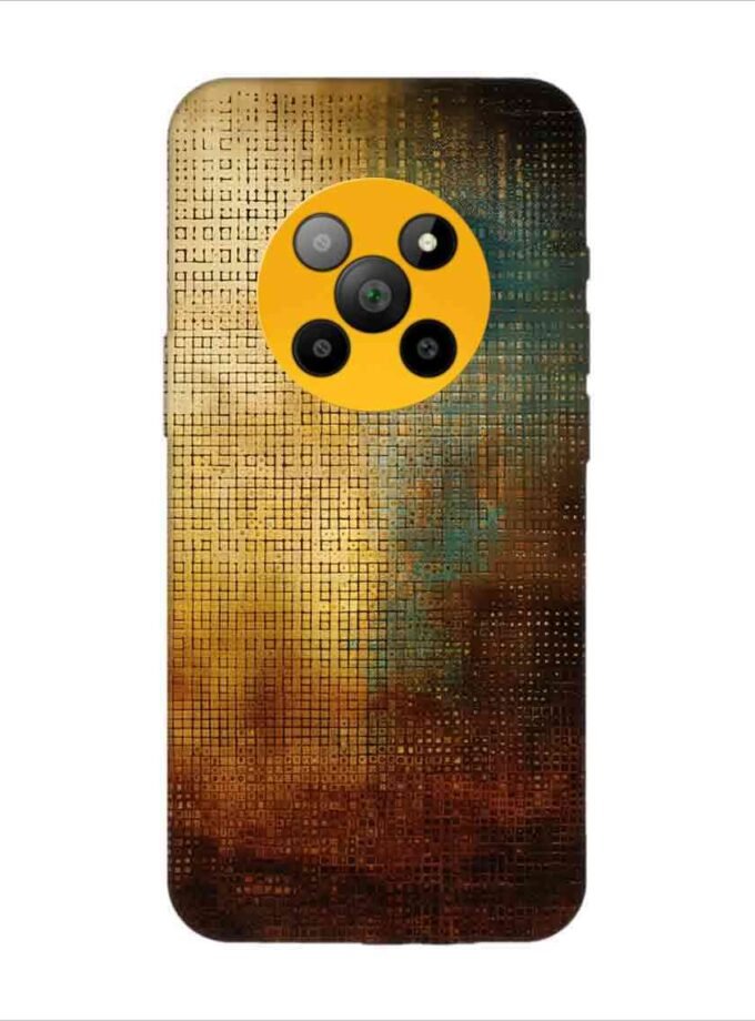 Printed Back Covers Lava Agni 2 5G close up painting golden blue background