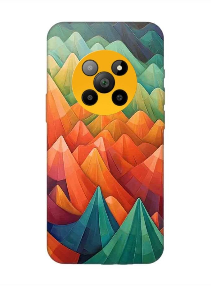 Printed Back Covers Lava Agni 2 5G close up painting mountain range with sky background