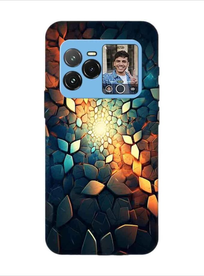 Printed Back Covers Lava Agni 3 5G close up mosaic rocks stones with light shining through