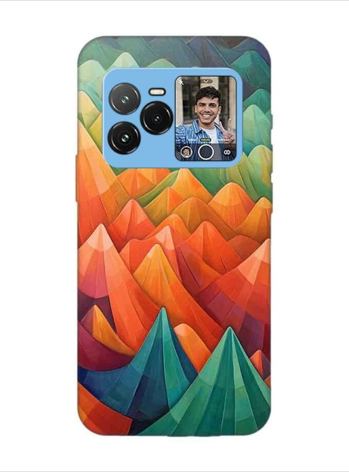 Printed Back Covers Lava Agni 3 5G close up painting mountain range with sky background