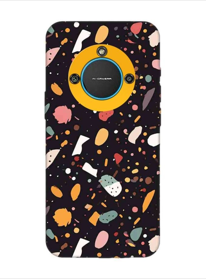 Printed Back Covers Lava Blaze 2 5G close up pattern different types food