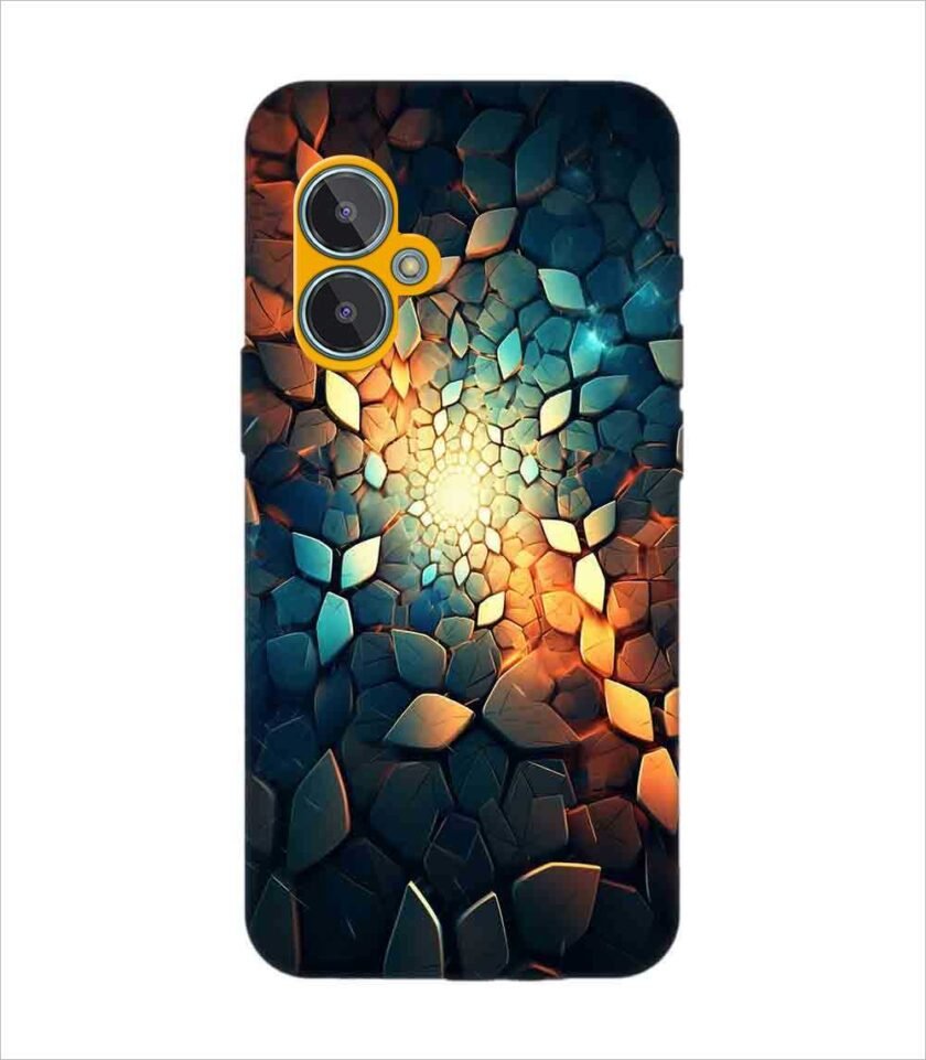 Printed Back Covers Lava Blaze 2 close up mosaic rocks stones with light shining through