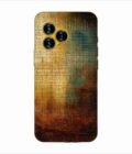 Printed Back Covers Lava Blaze Curve 5G close up painting golden blue background