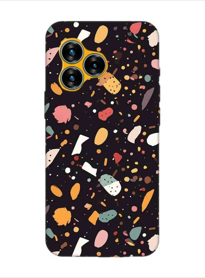 Printed Back Covers Lava Blaze Curve 5G close up pattern different types food