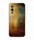 Printed Back Covers Lava Storm 5G close up painting golden blue background