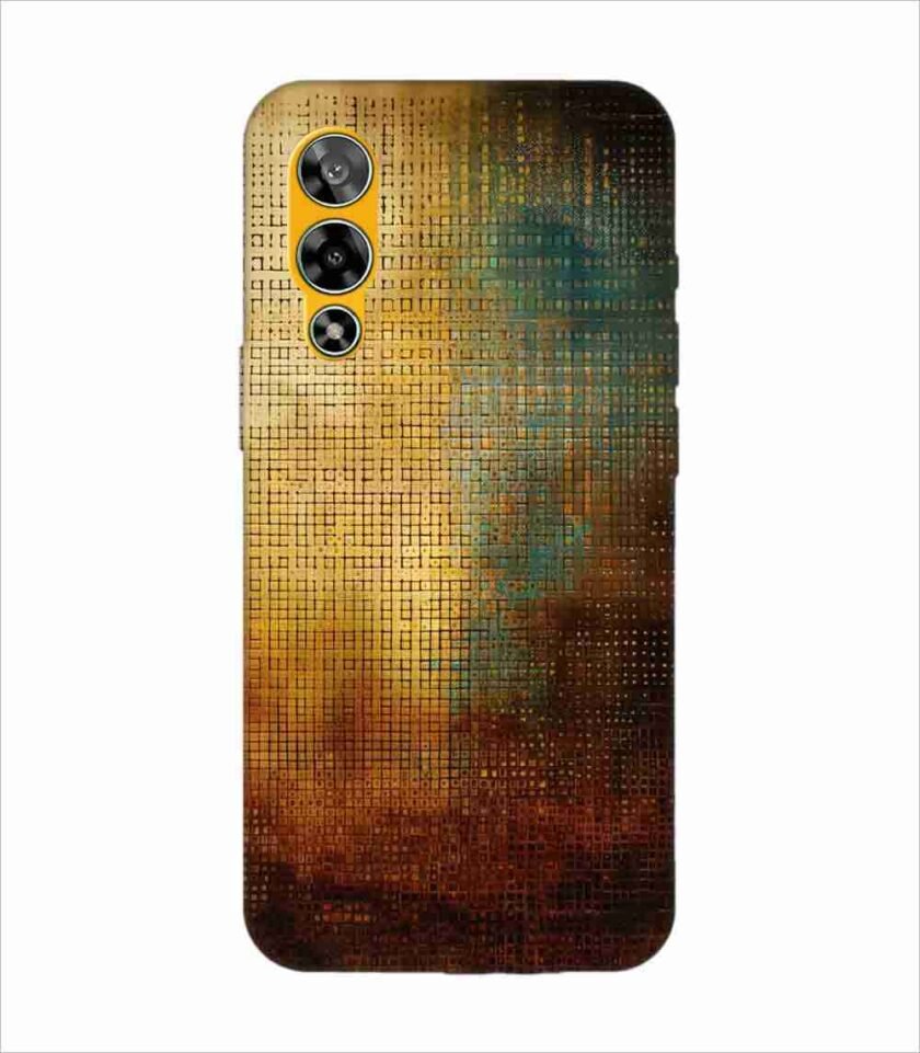 Printed Back Covers Lava Storm 5G close up painting golden blue background