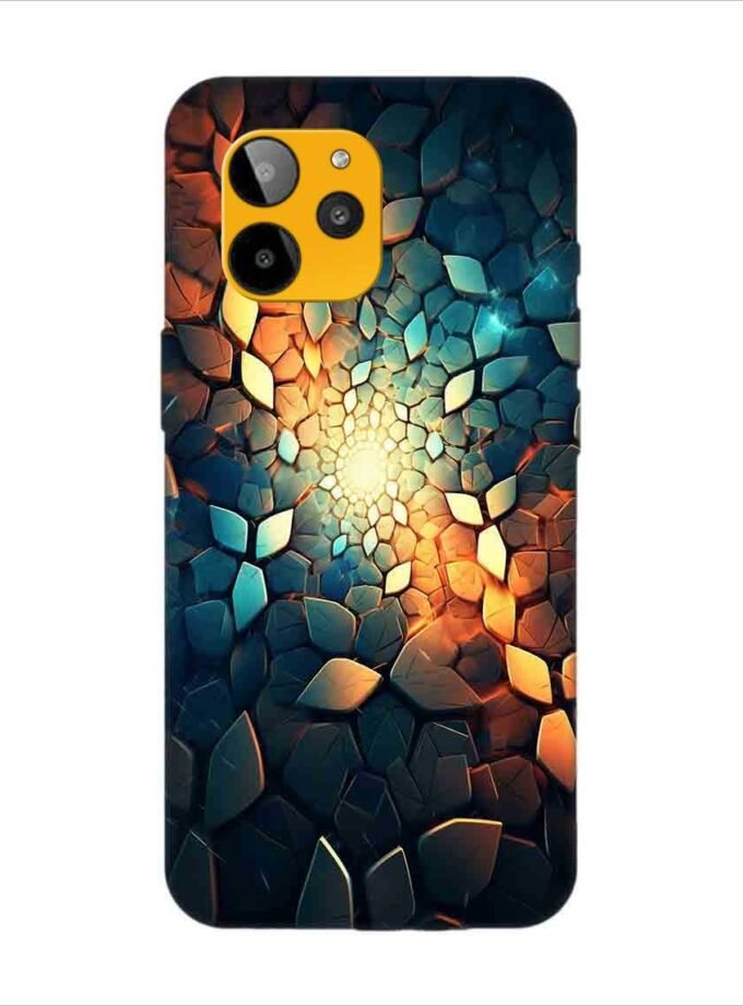Printed Back Covers Lava Yuva 2 Pro close up mosaic rocks stones with light shining through