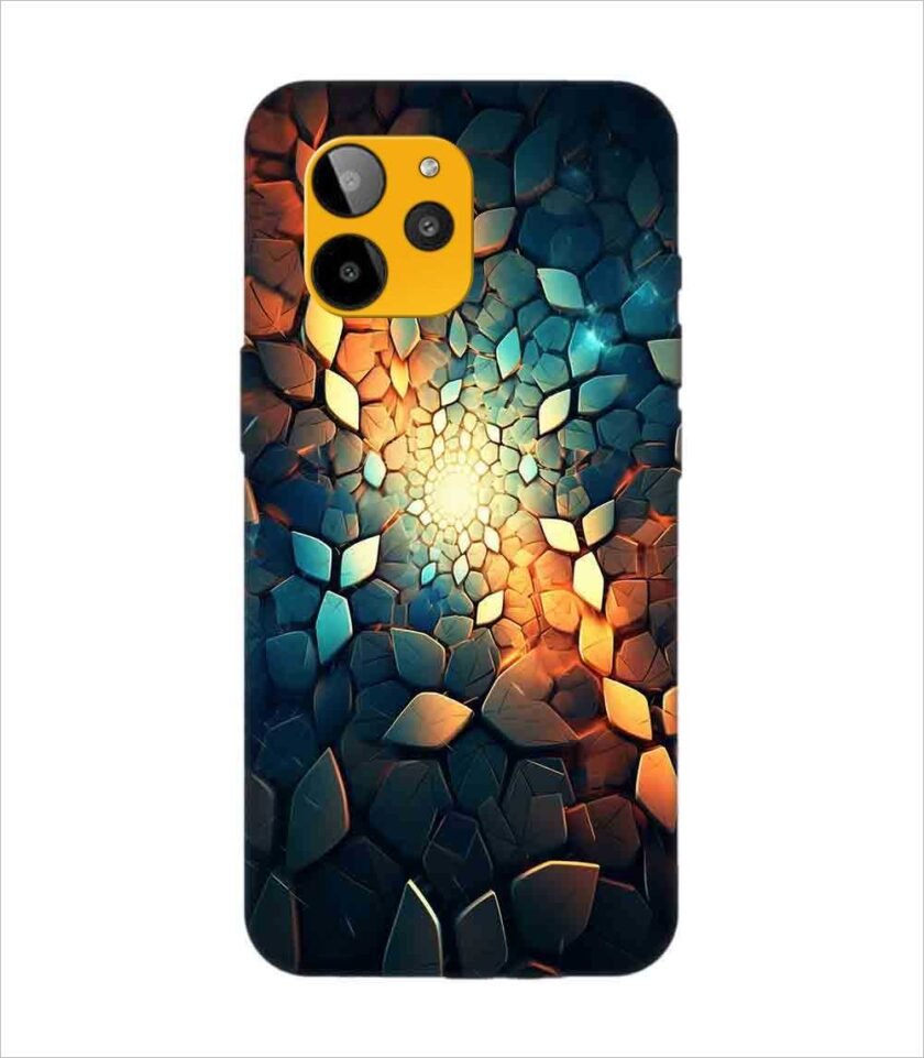Printed Back Covers Lava Yuva 2 Pro close up mosaic rocks stones with light shining through