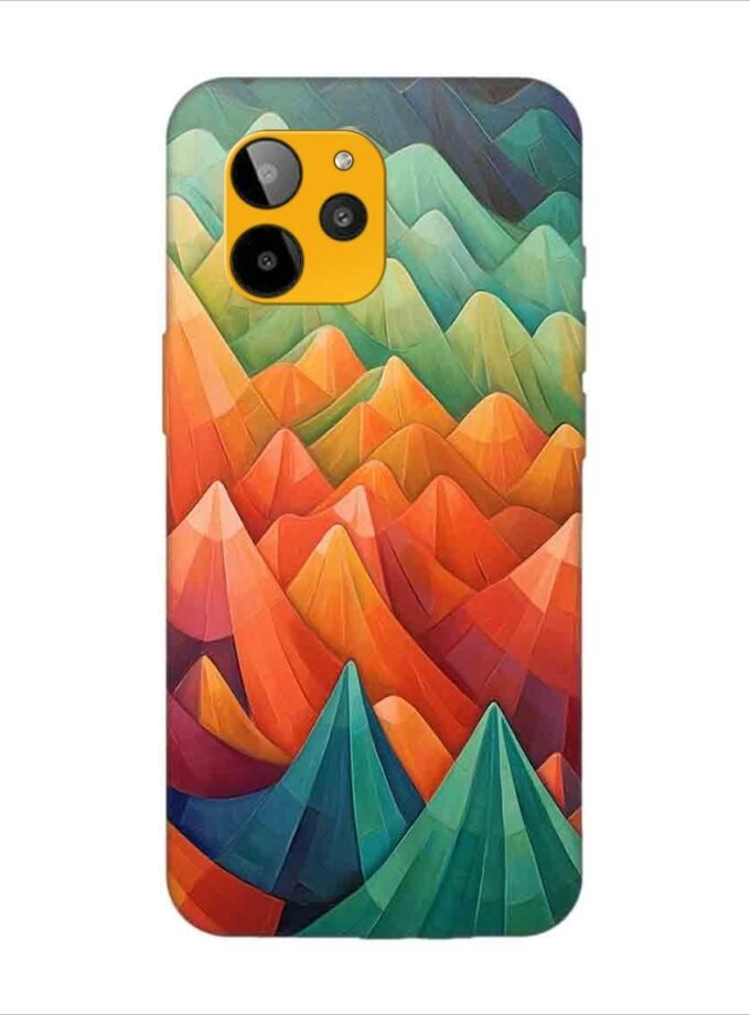 Printed Back Covers Lava Yuva 2 Pro close up painting mountain range with sky background
