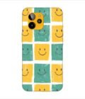 Printed Back Covers Lava Yuva 2 Pro close up pattern smiley faces white background