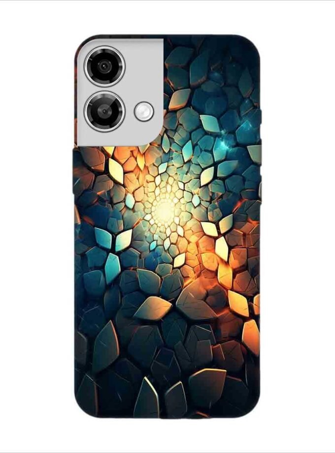 Printed Back Covers Lava Yuva 3 Pro close up mosaic rocks stones with light shining through