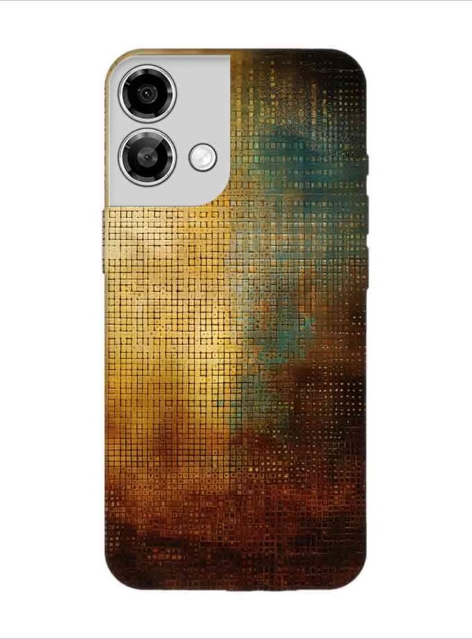 Printed Back Covers Lava Yuva 3 Pro close up painting golden blue background
